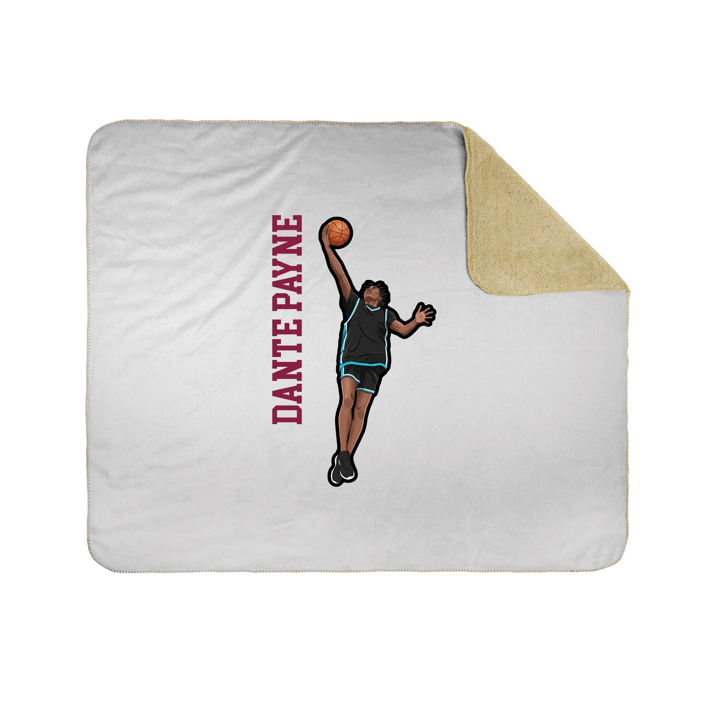 Throw Blanket — Name Vertical in White