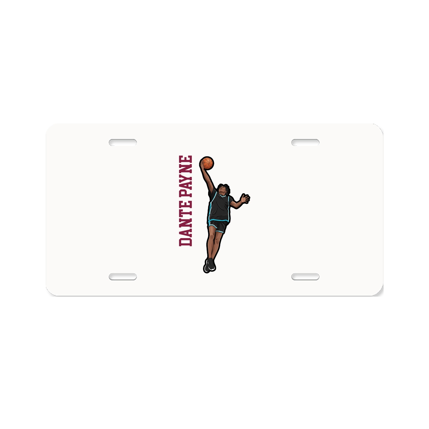 License Plate — Name Vertical in Classic