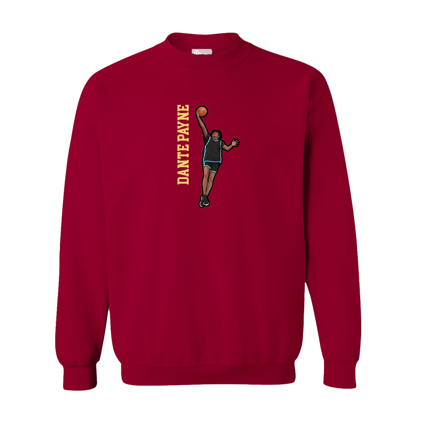 Fleece Crew — Name Vertical in Cardinal