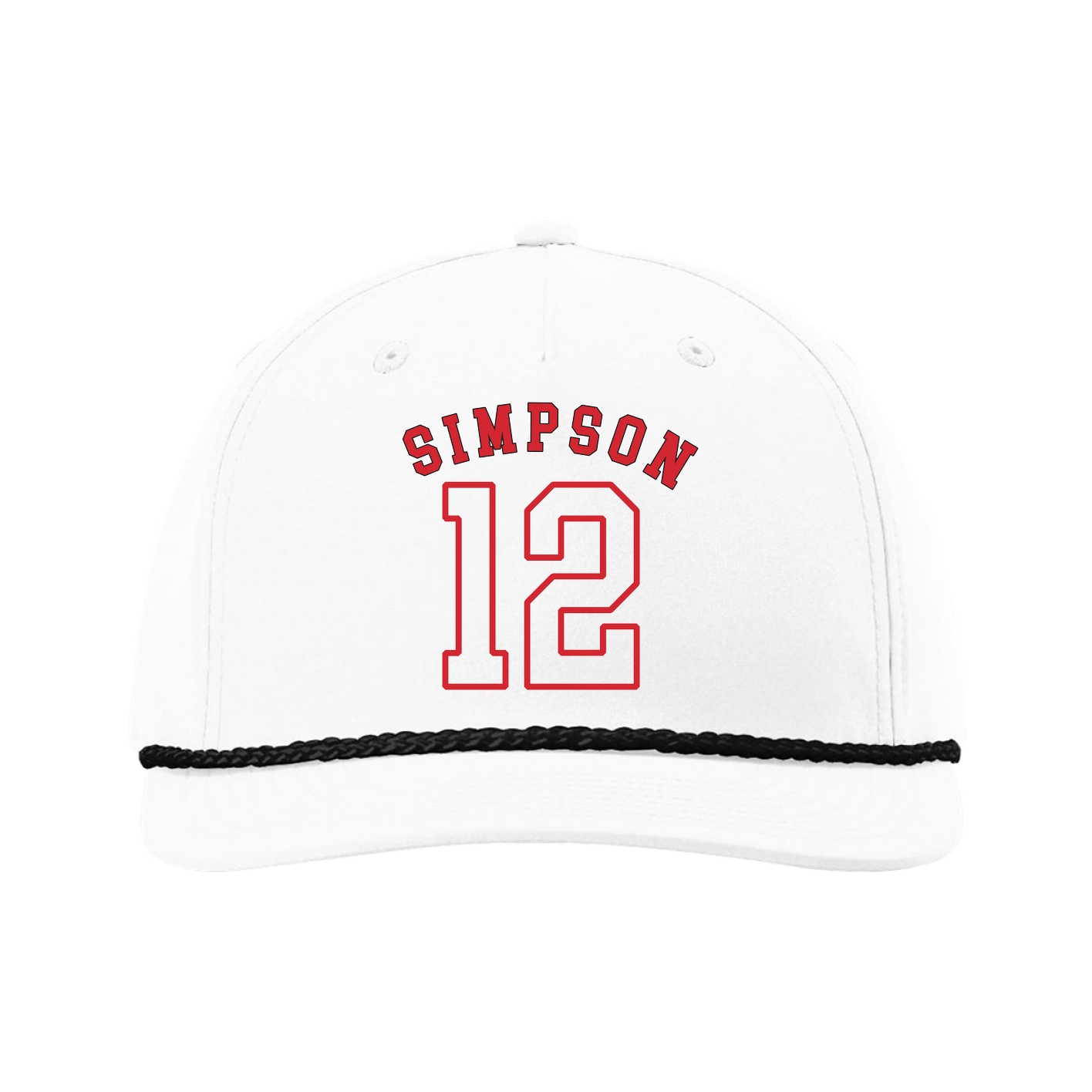Five-Panel Classic Rope Cap — Shirsey Arch in White