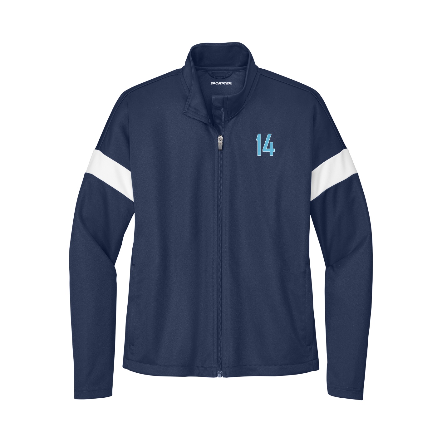 Womens Team Travel Full-Zip Jacket — Front Shirsy in Navy/White