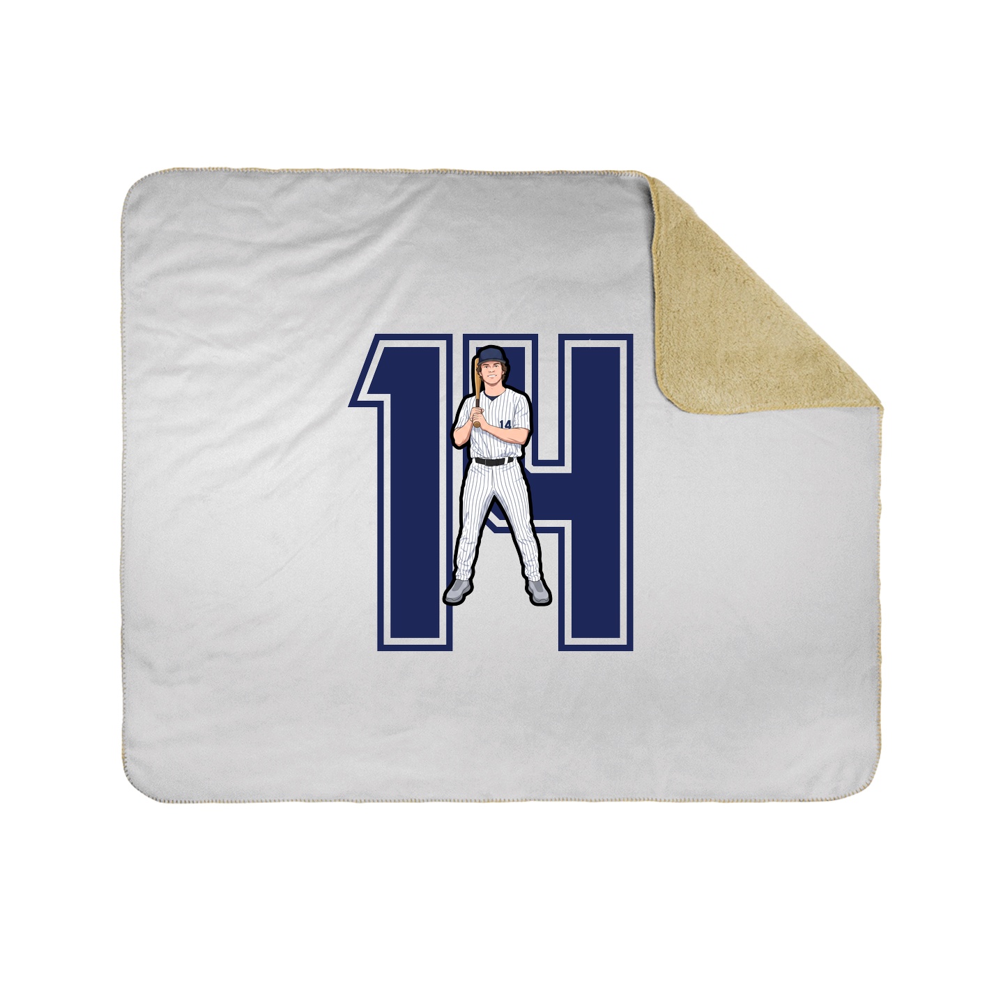 Throw Blanket — Number in White