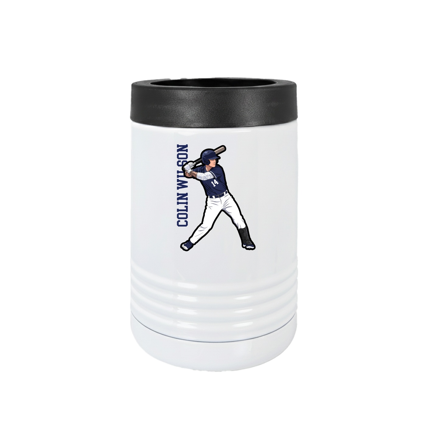 Beverage Holder — Name Vertical in White