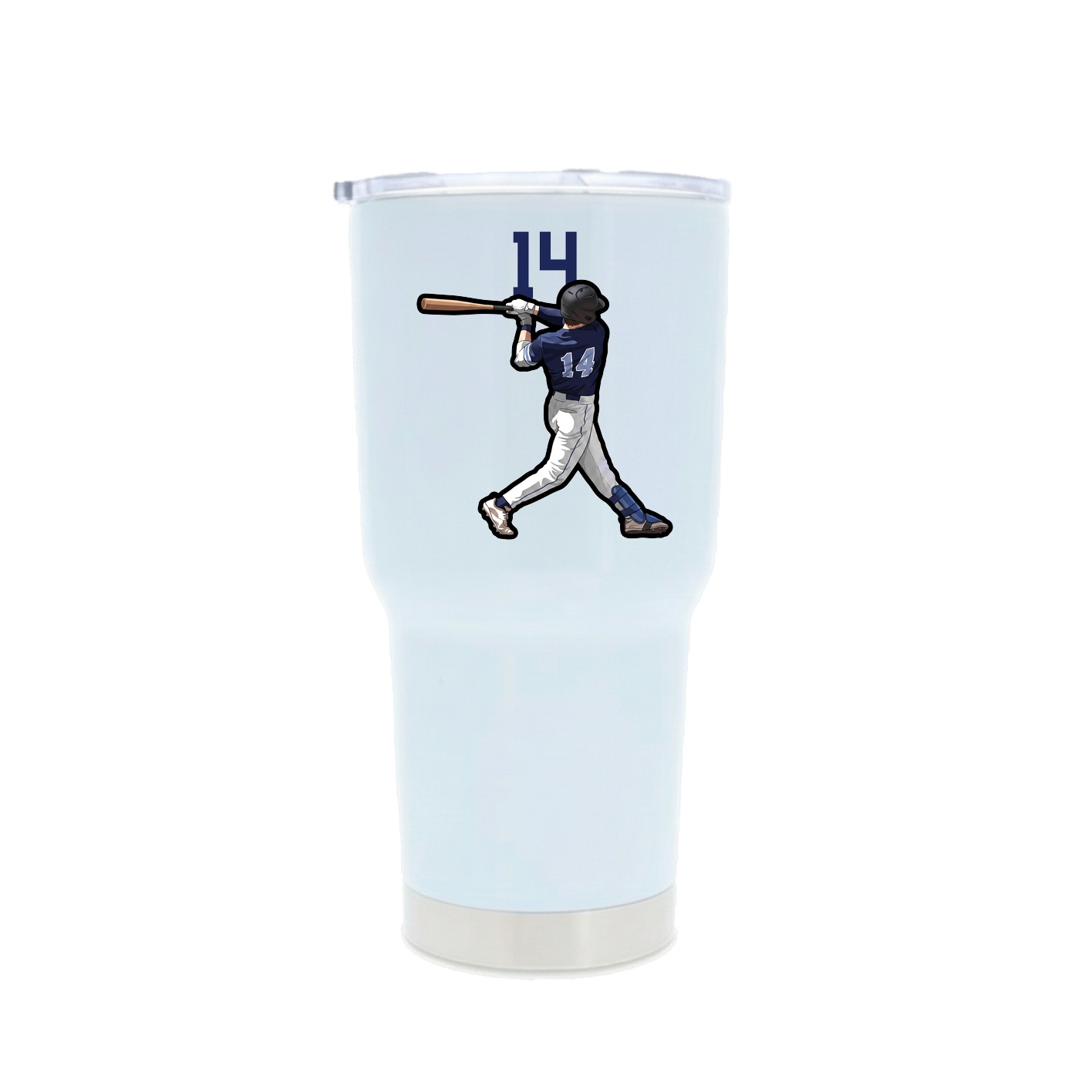 30oz Stainless Steel Tumbler — Number Top in White