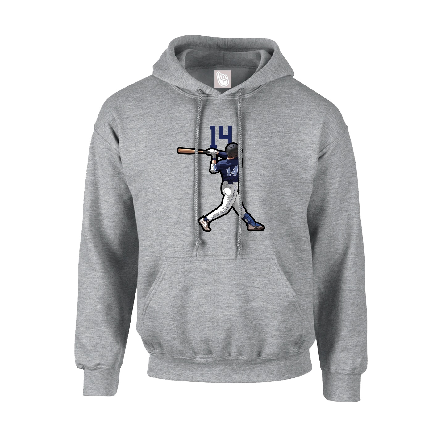 Hoodie — Number Top in Grey