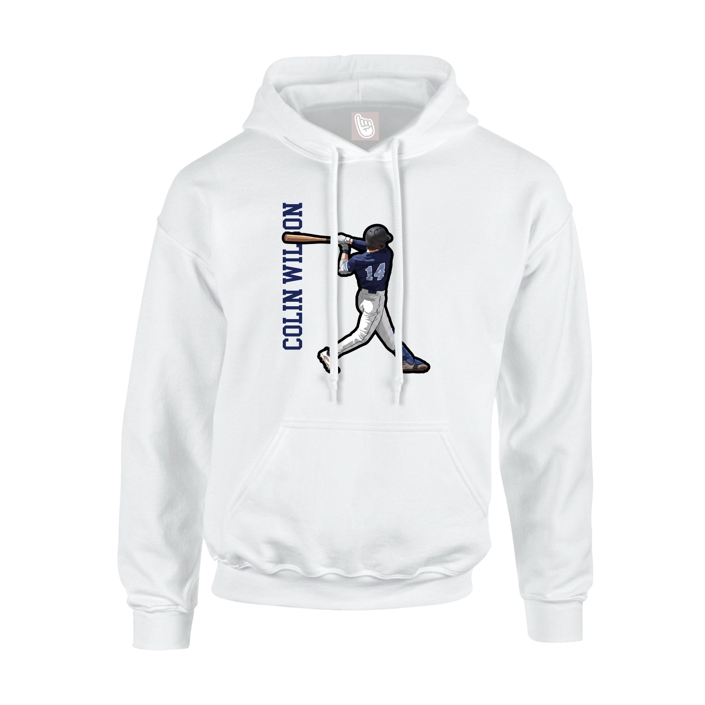 Hoodie — Name Vertical in White