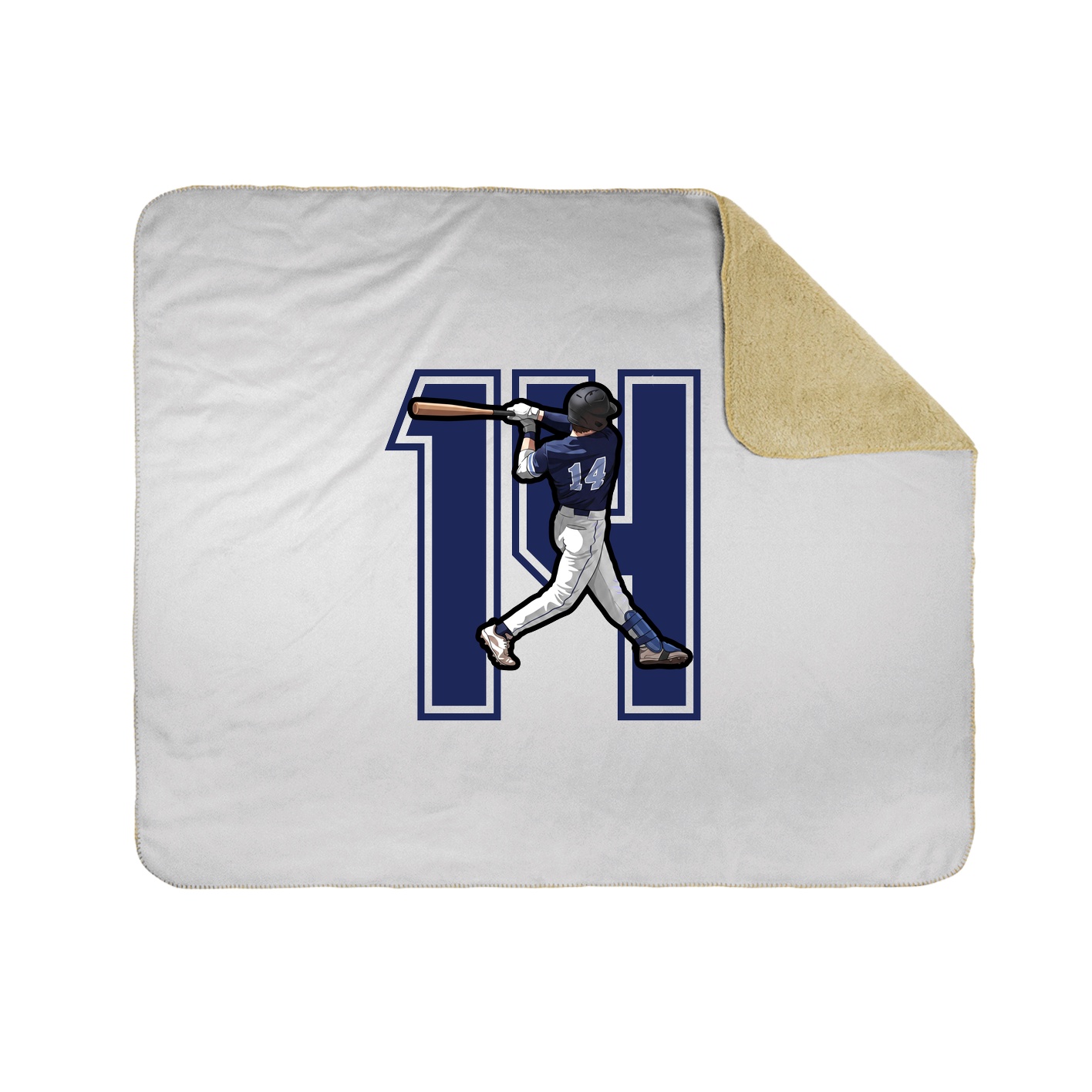 Throw Blanket — Number in White