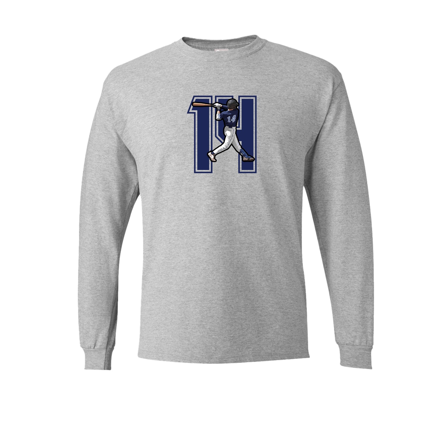 Long Sleeve Tee — Number in Grey