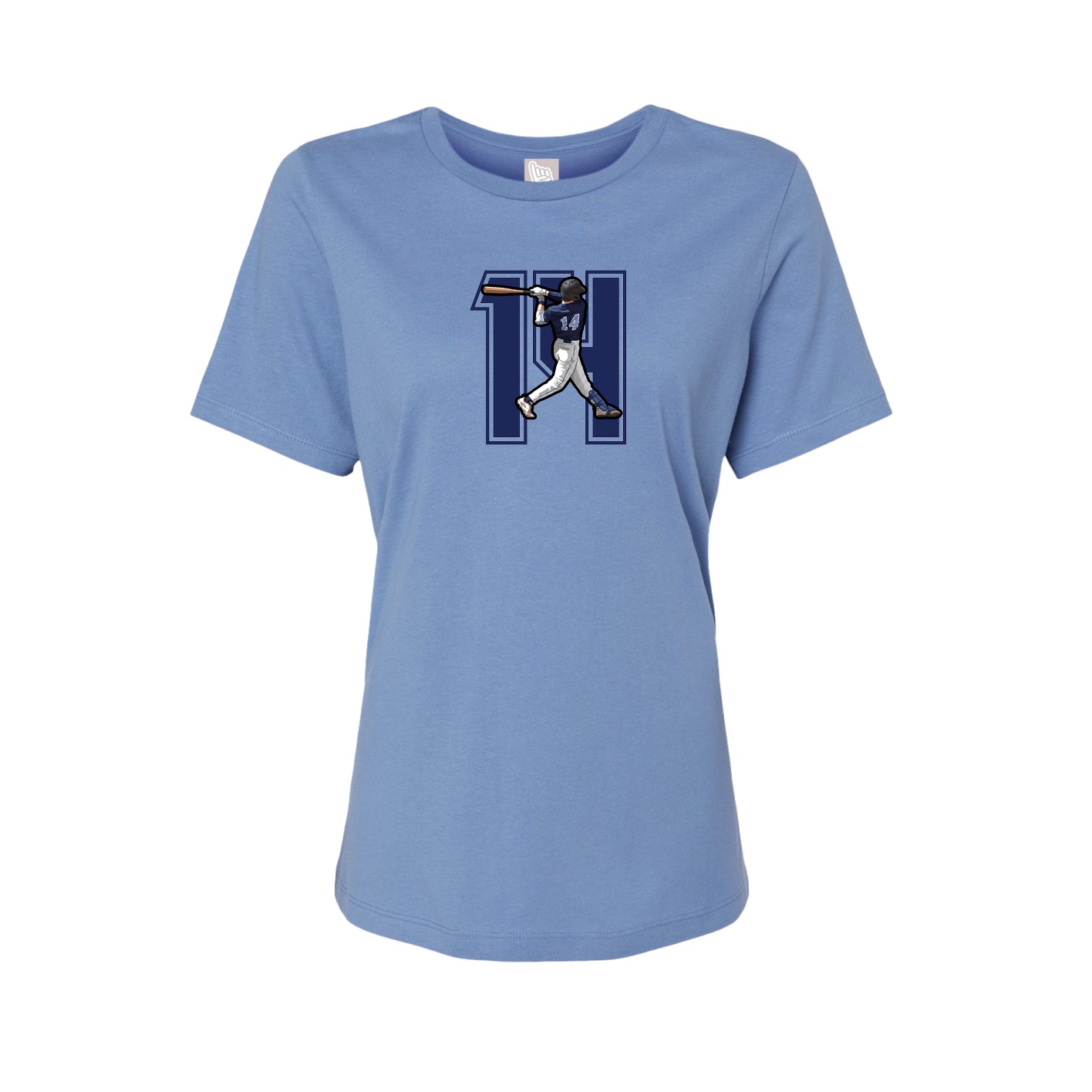 Womens Tee — Number in Powder Blue