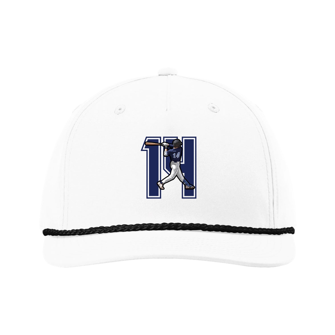 Five-Panel Classic Rope Cap — Number in White
