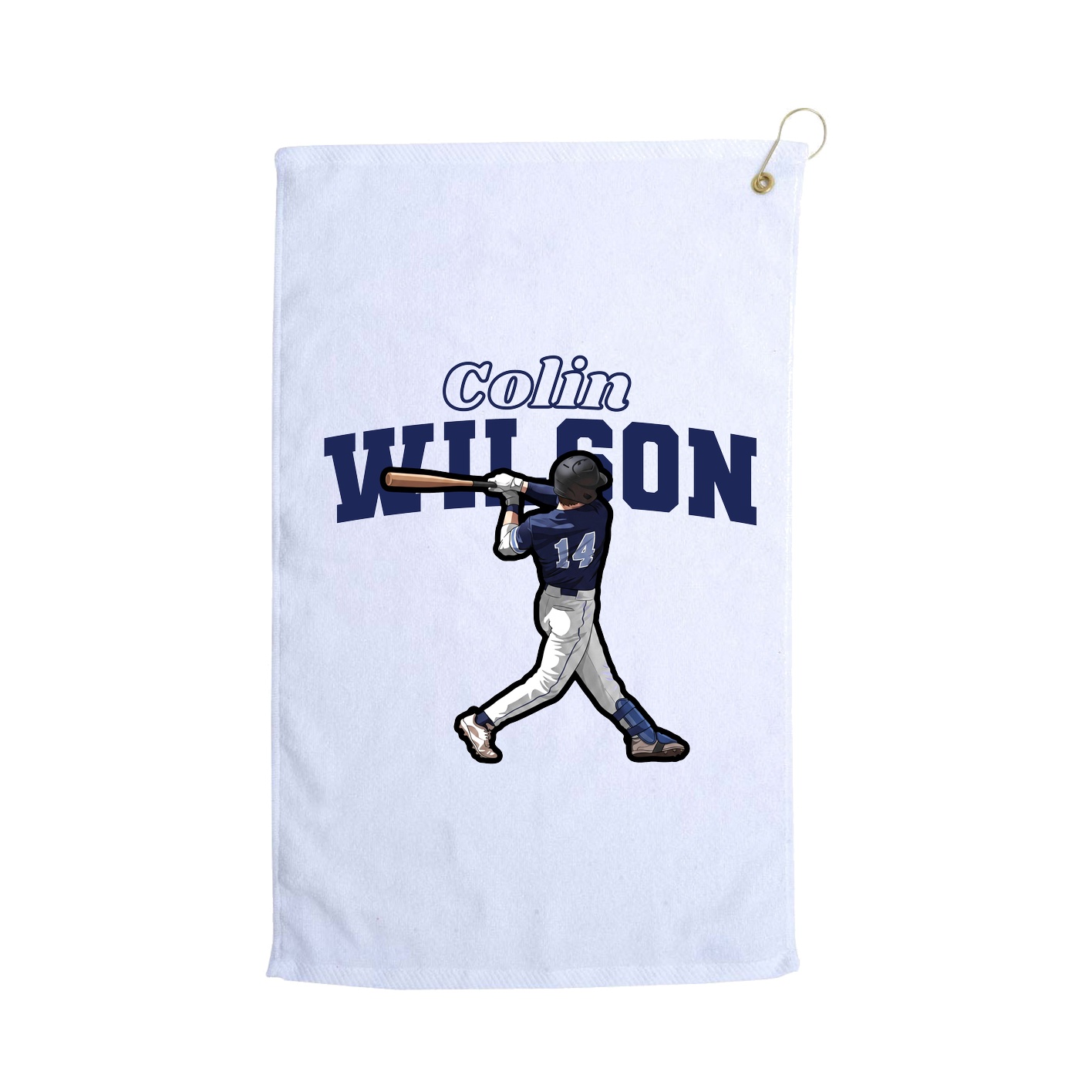 Golf Towel — Name Arch in White