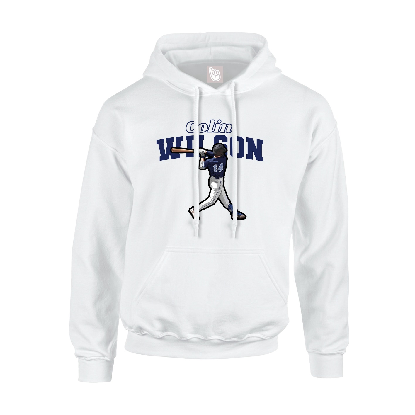 Youth Hoodie — Name Arch in White