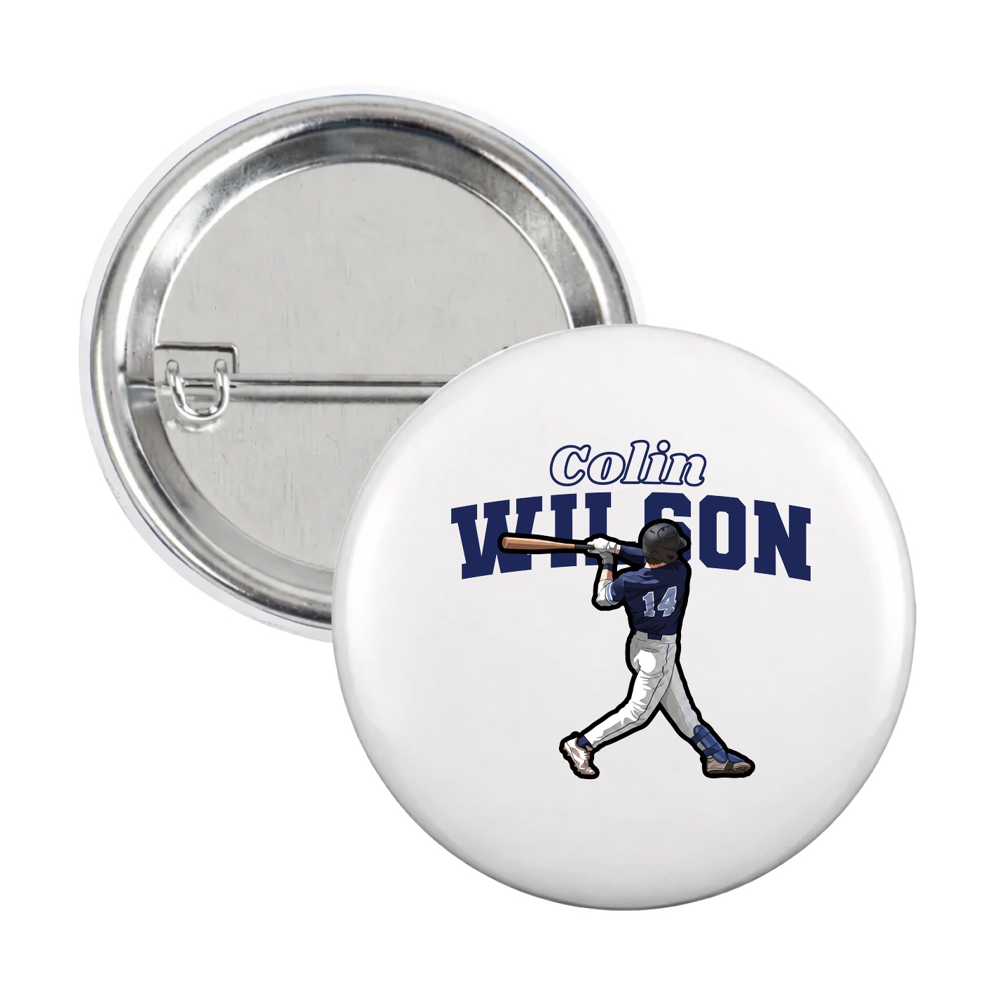Game Day Button — Name Arch in White