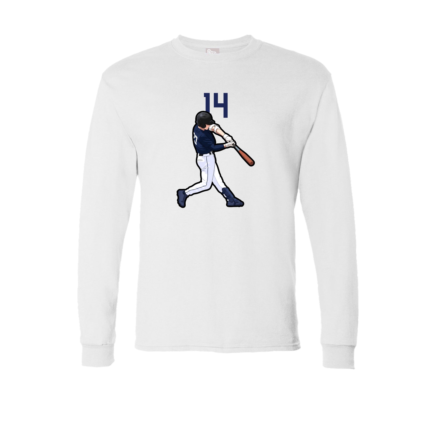 Long Sleeve Tee — Number Top in White