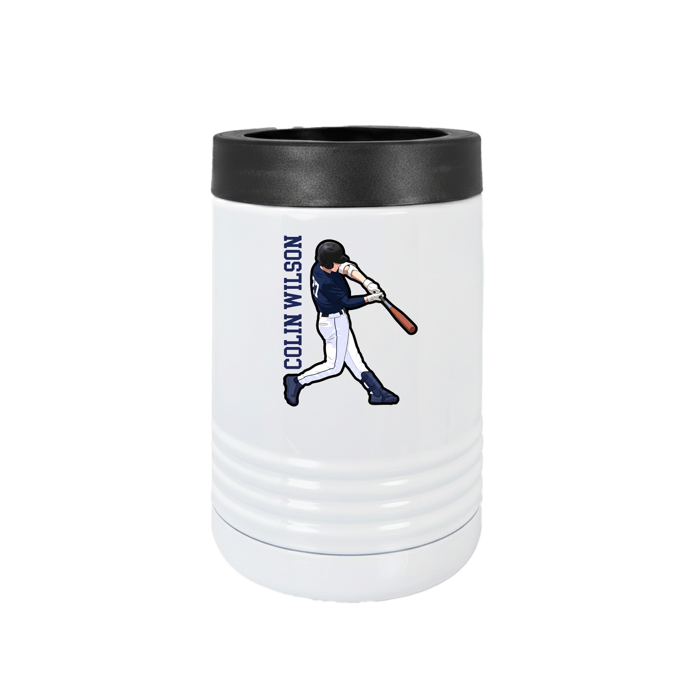 Beverage Holder — Name Vertical in White