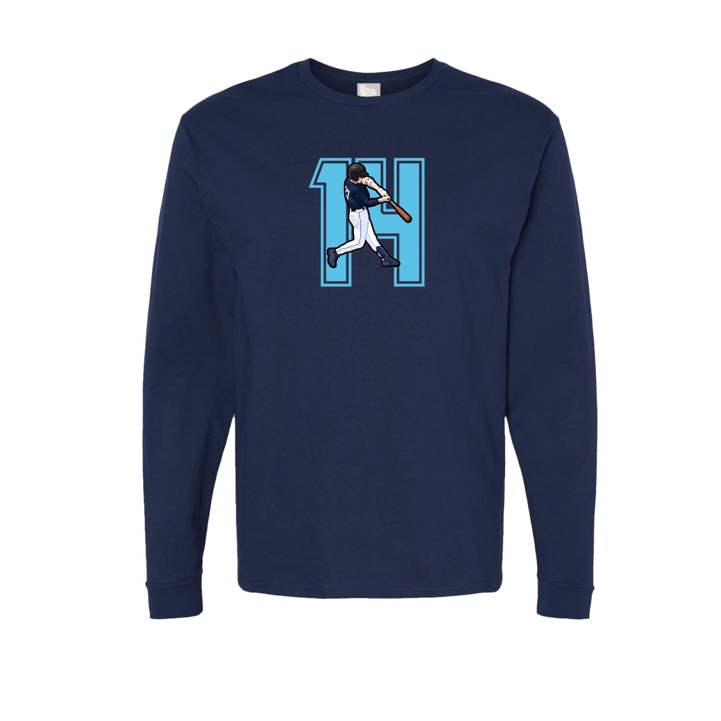 Long Sleeve Tee — Number in Navy