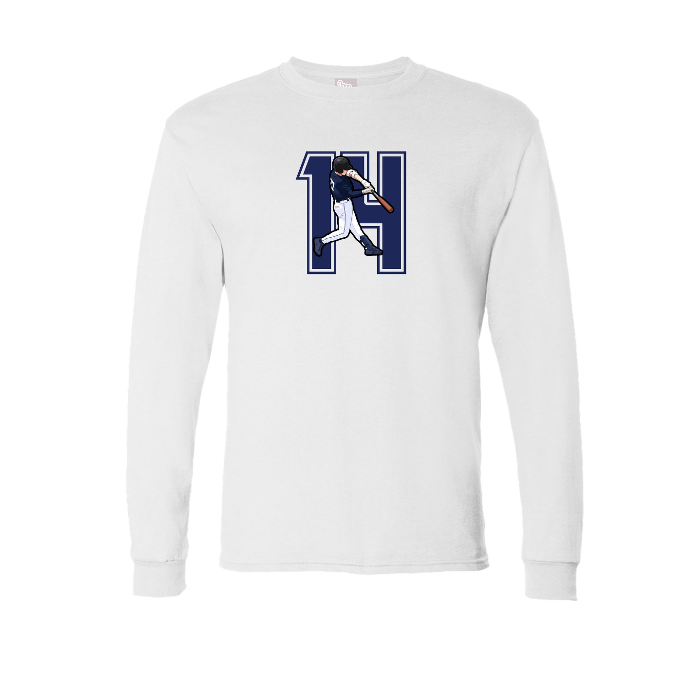 Long Sleeve Tee — Number in White