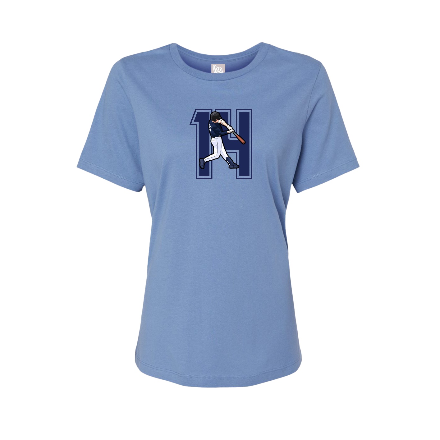 Womens Tee — Number in Powder Blue