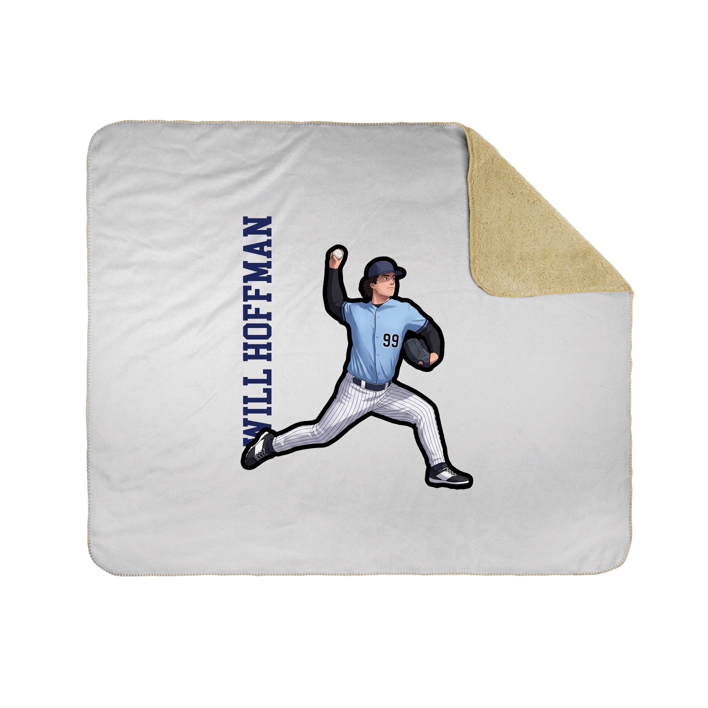 Throw Blanket — Name Vertical in White