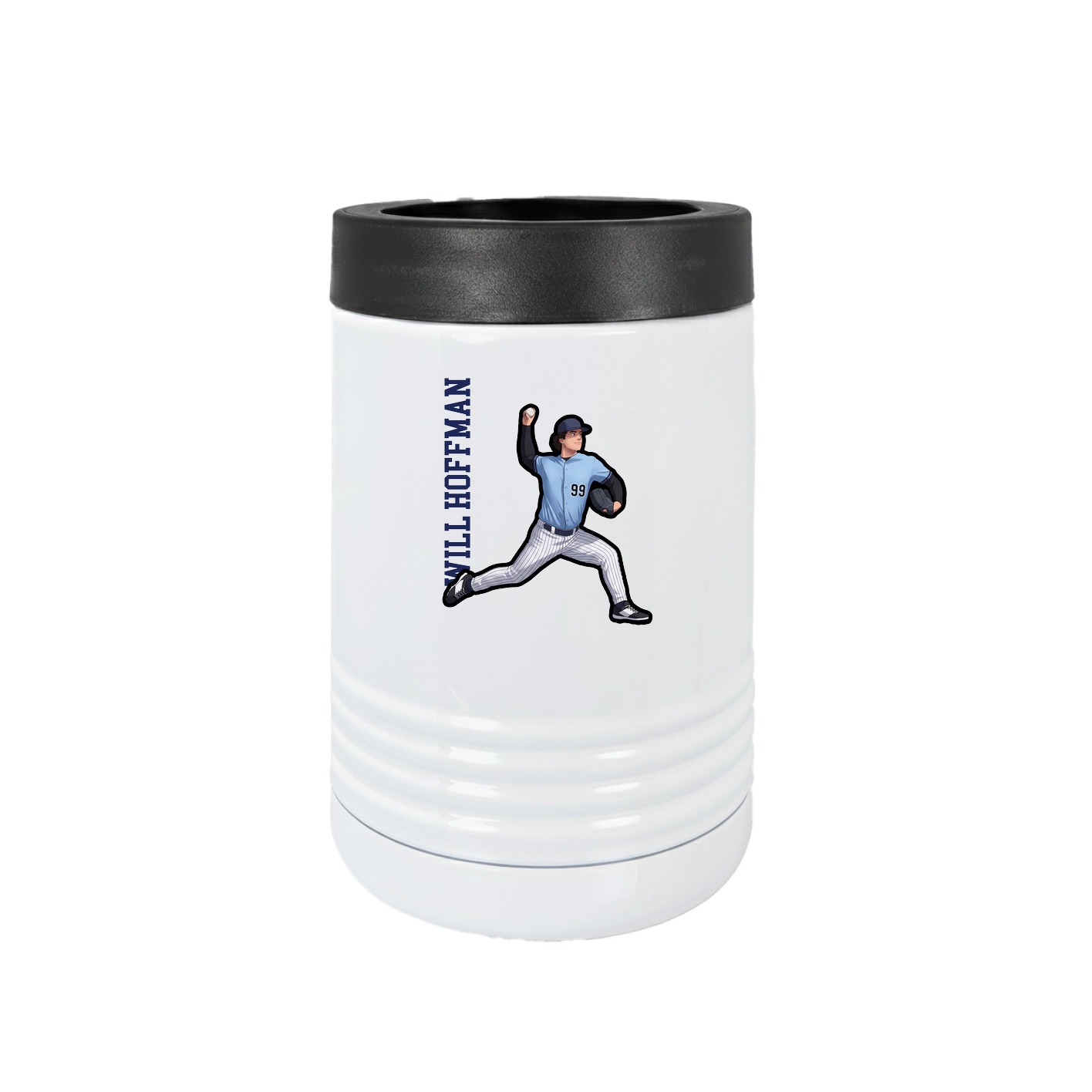 Beverage Holder — Name Vertical in White