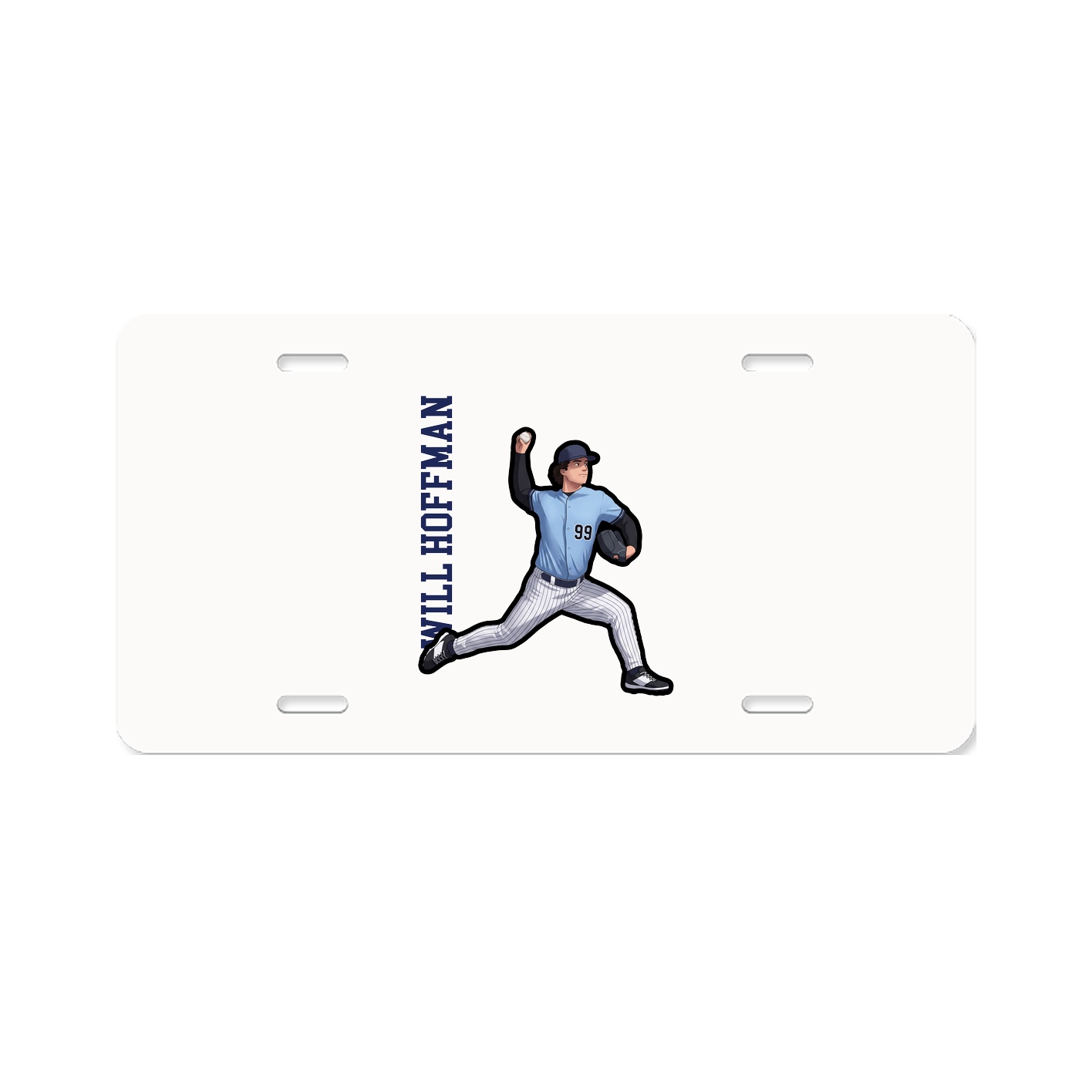 License Plate — Name Vertical in Classic