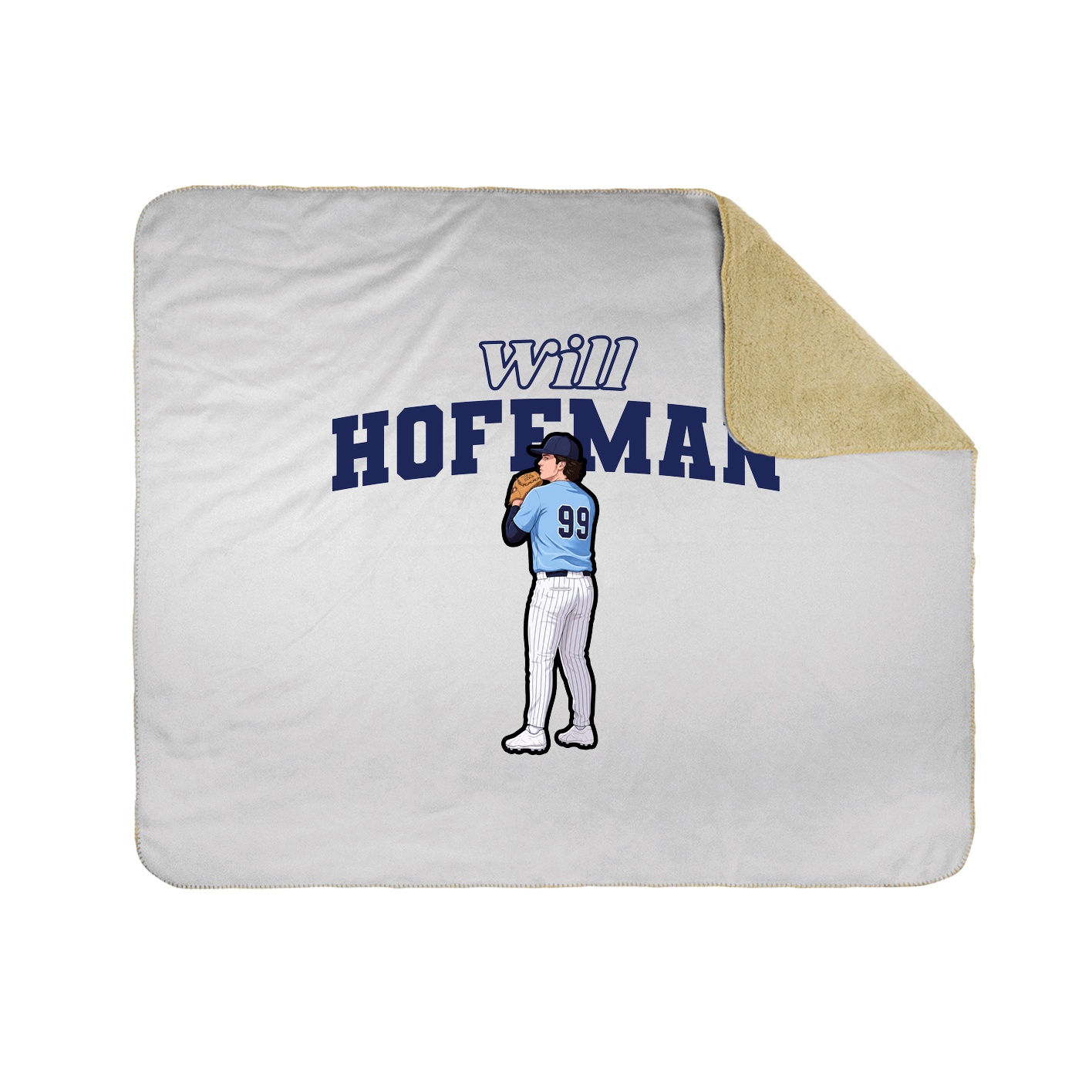 Throw Blanket — Name Arch in White