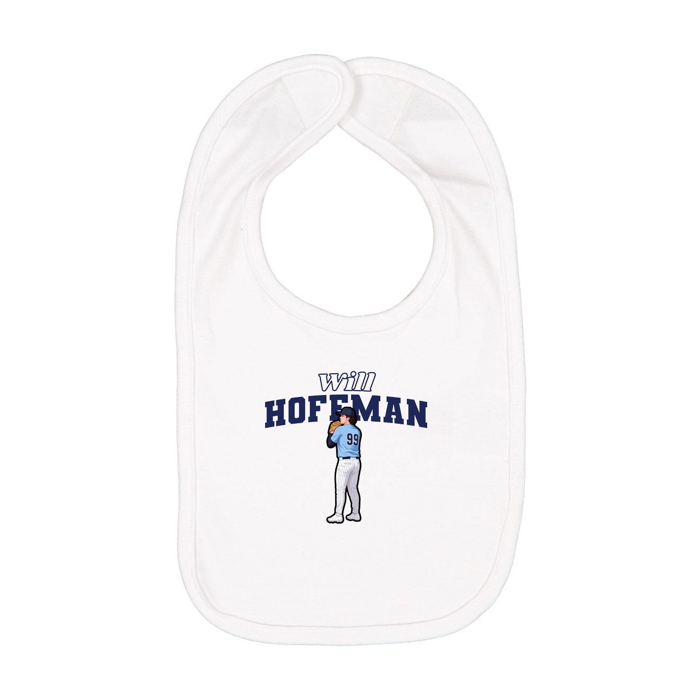 Infant Bib — Name Arch in White