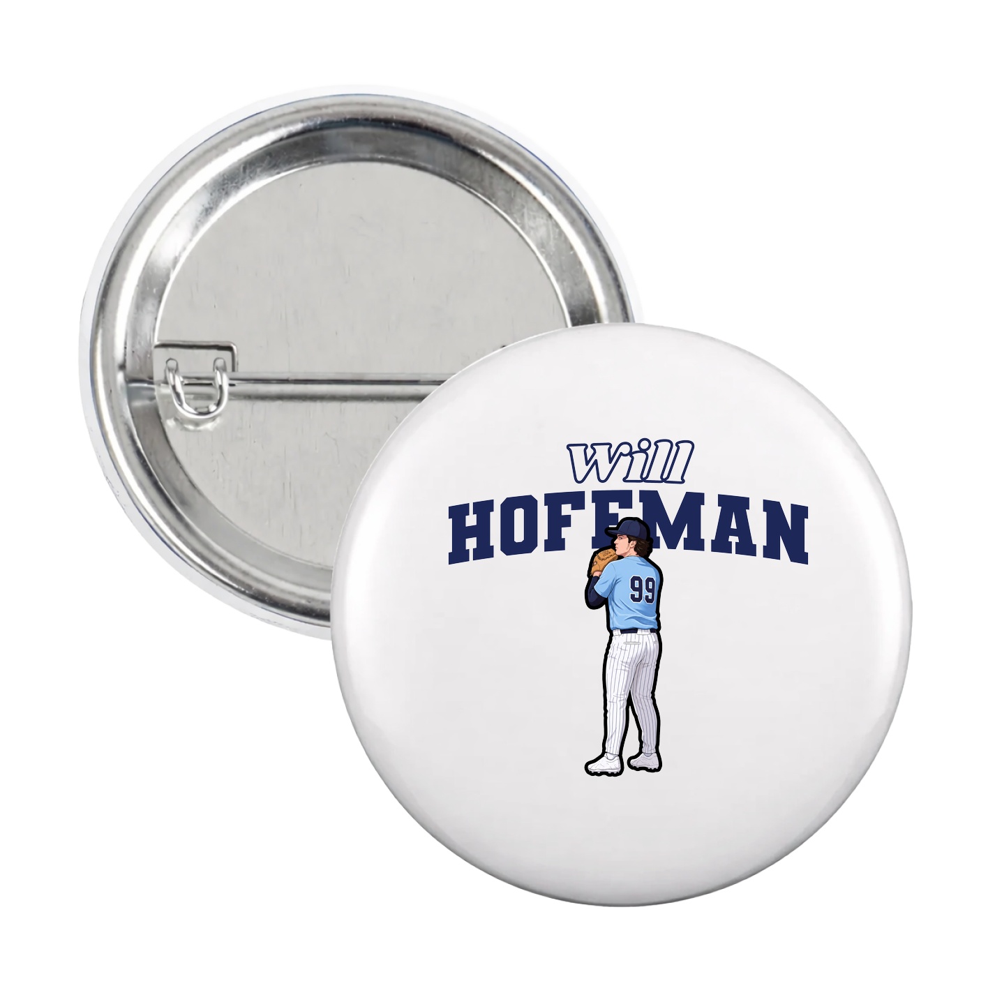 Game Day Button — Name Arch in White