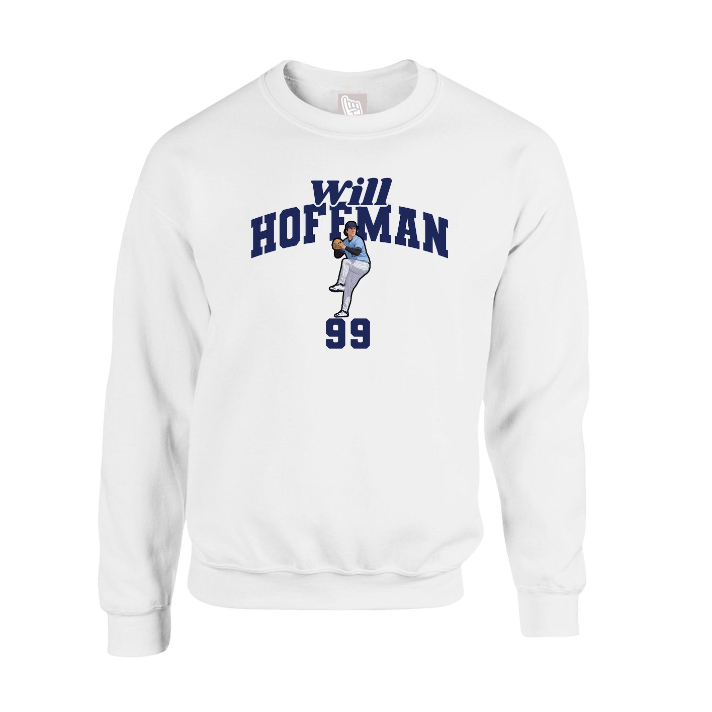 Fleece Crew — Signature Arch in White