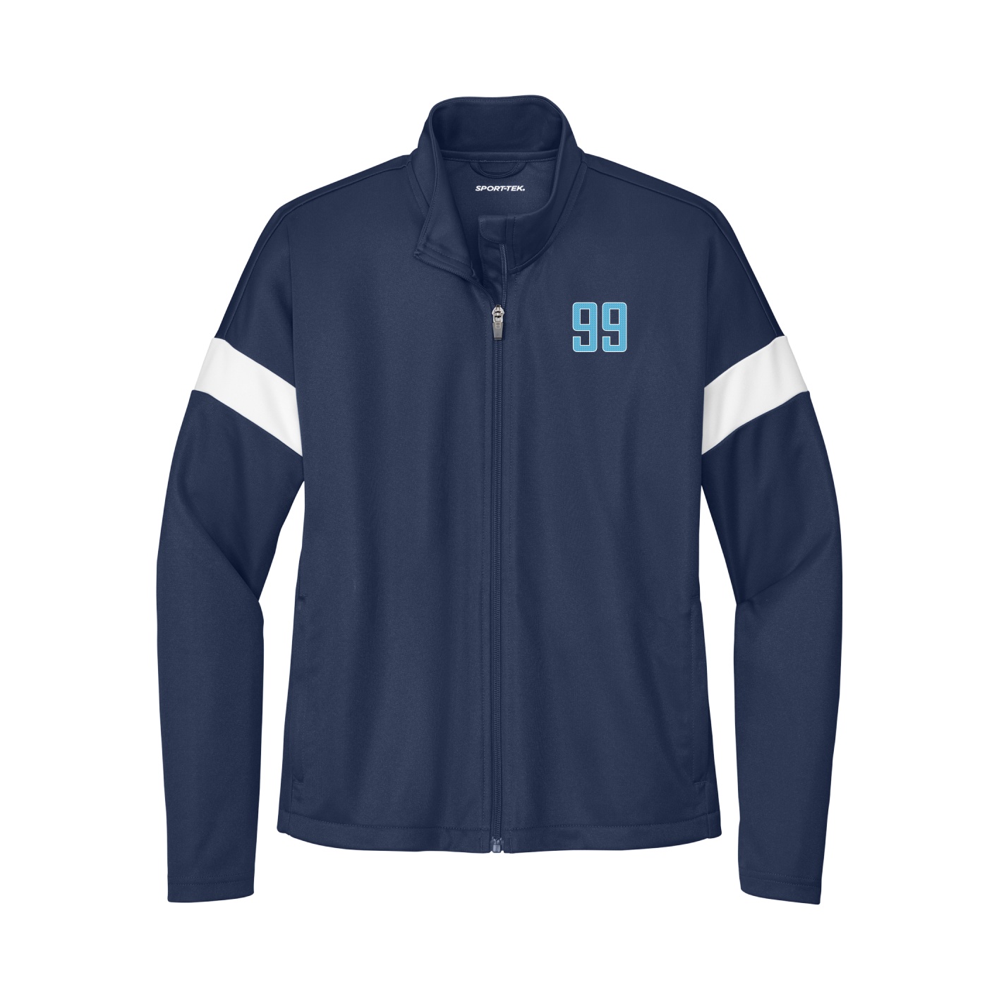 Womens Team Travel Full-Zip Jacket — Front Shirsy in Navy/White