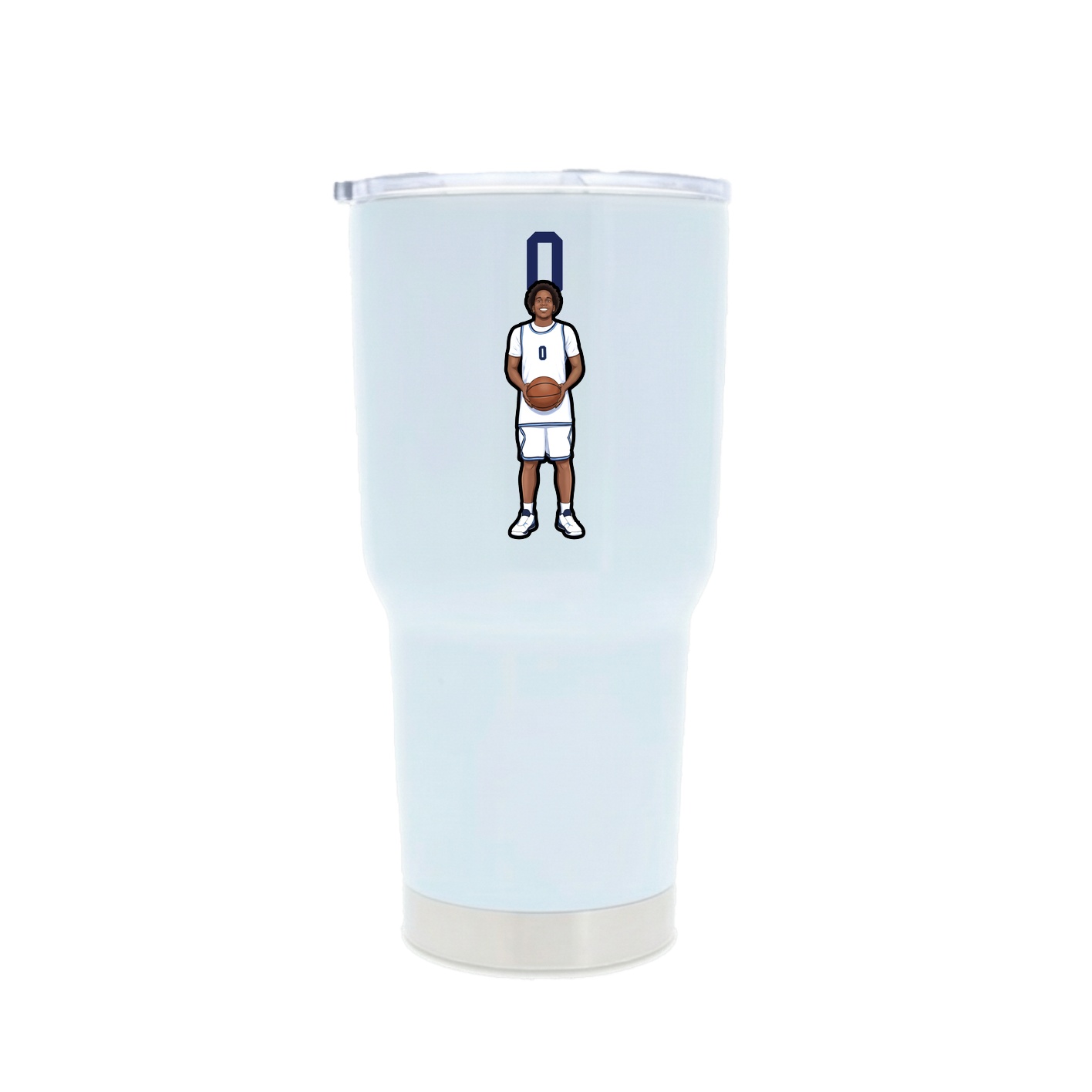 30oz Stainless Steel Tumbler — Number Top in White