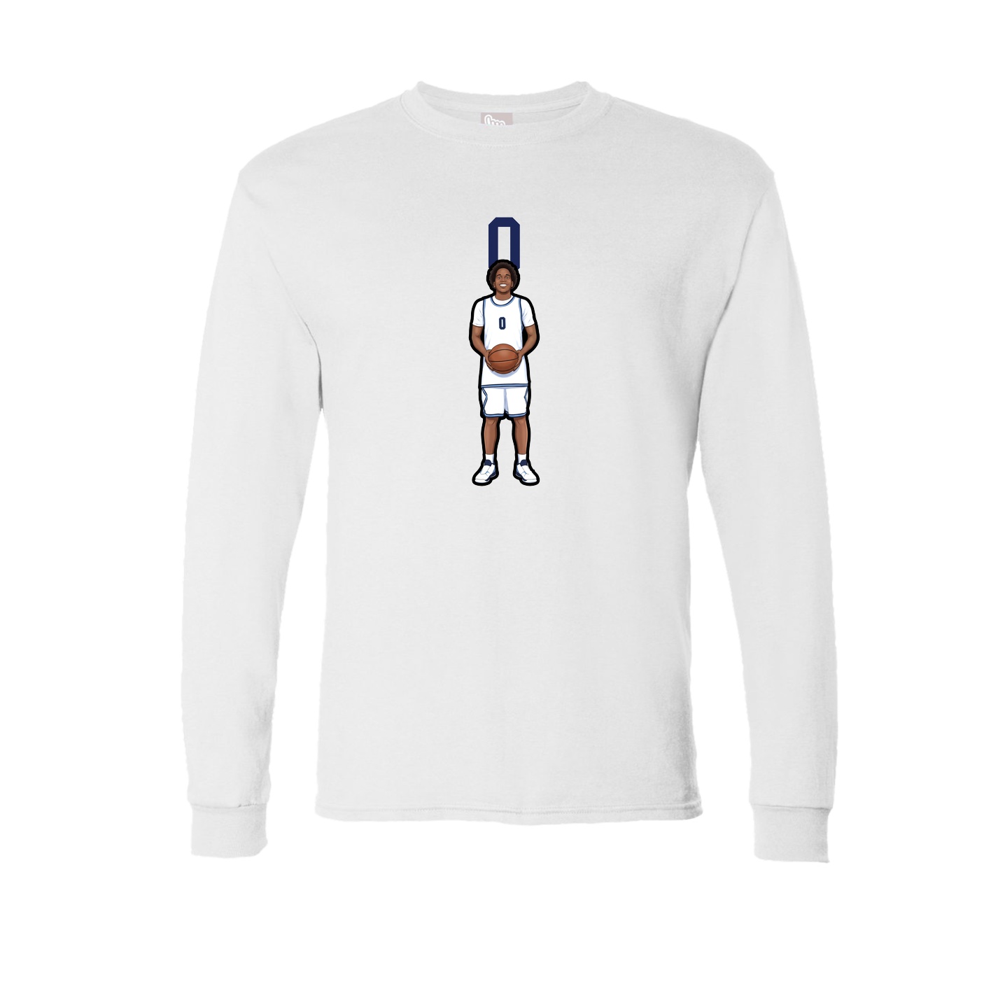Long Sleeve Tee — Number Top in White