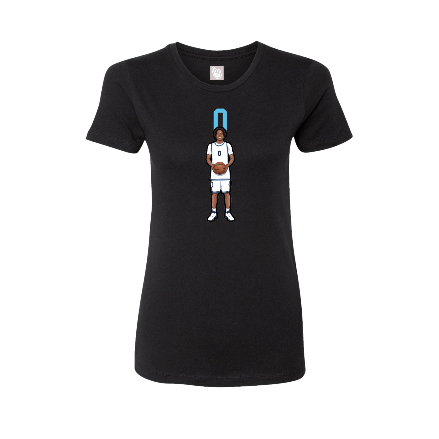 Fitted Women's Tee — Number Top in Black