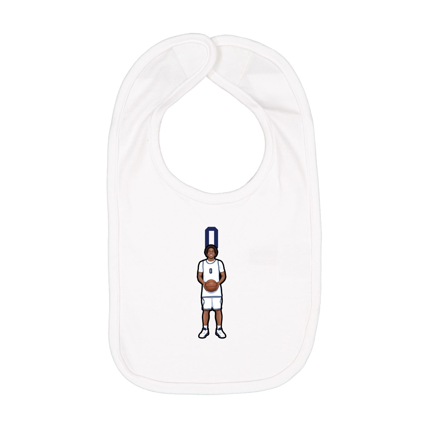 Infant Bib — Number Top in White