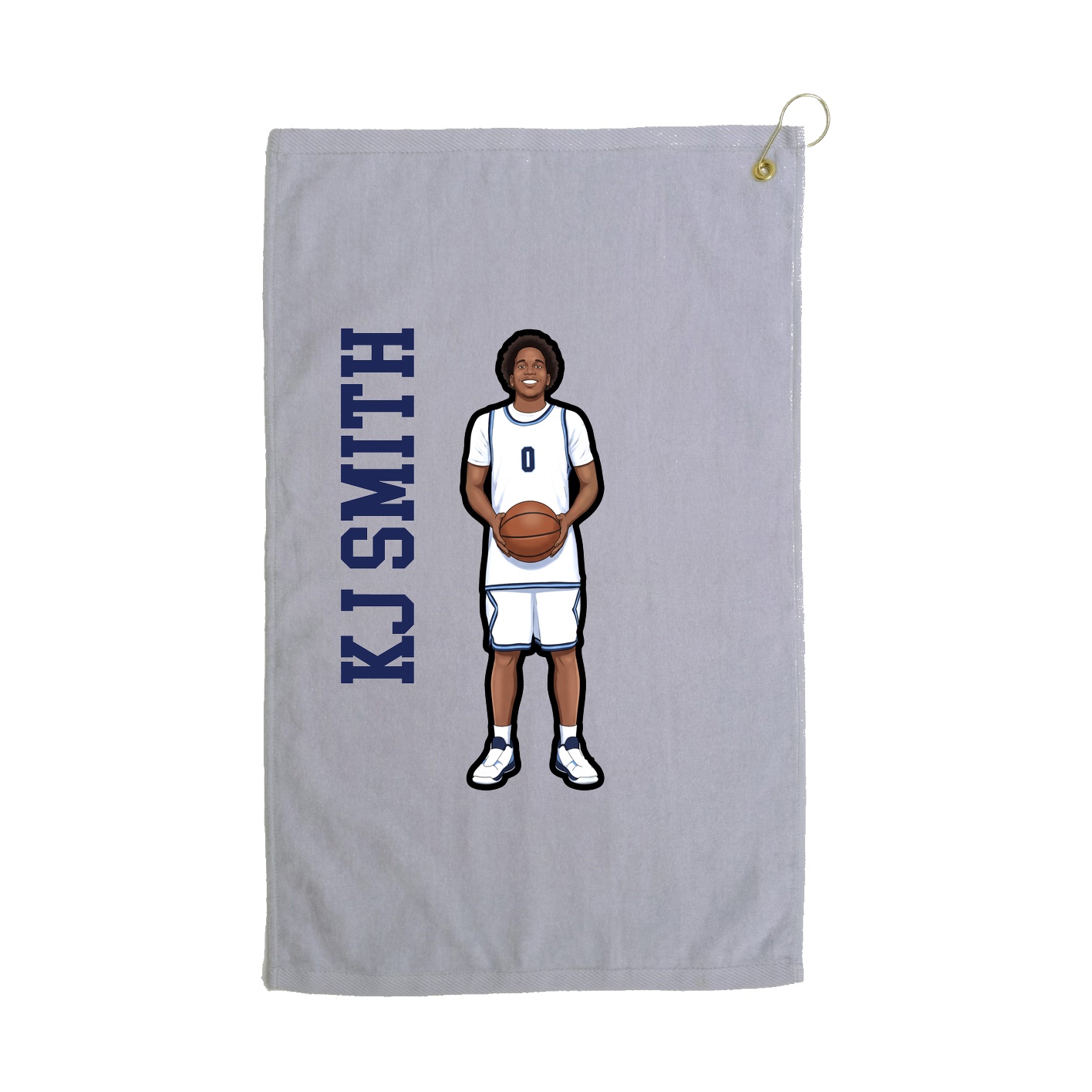 Golf Towel — Name Vertical in Grey