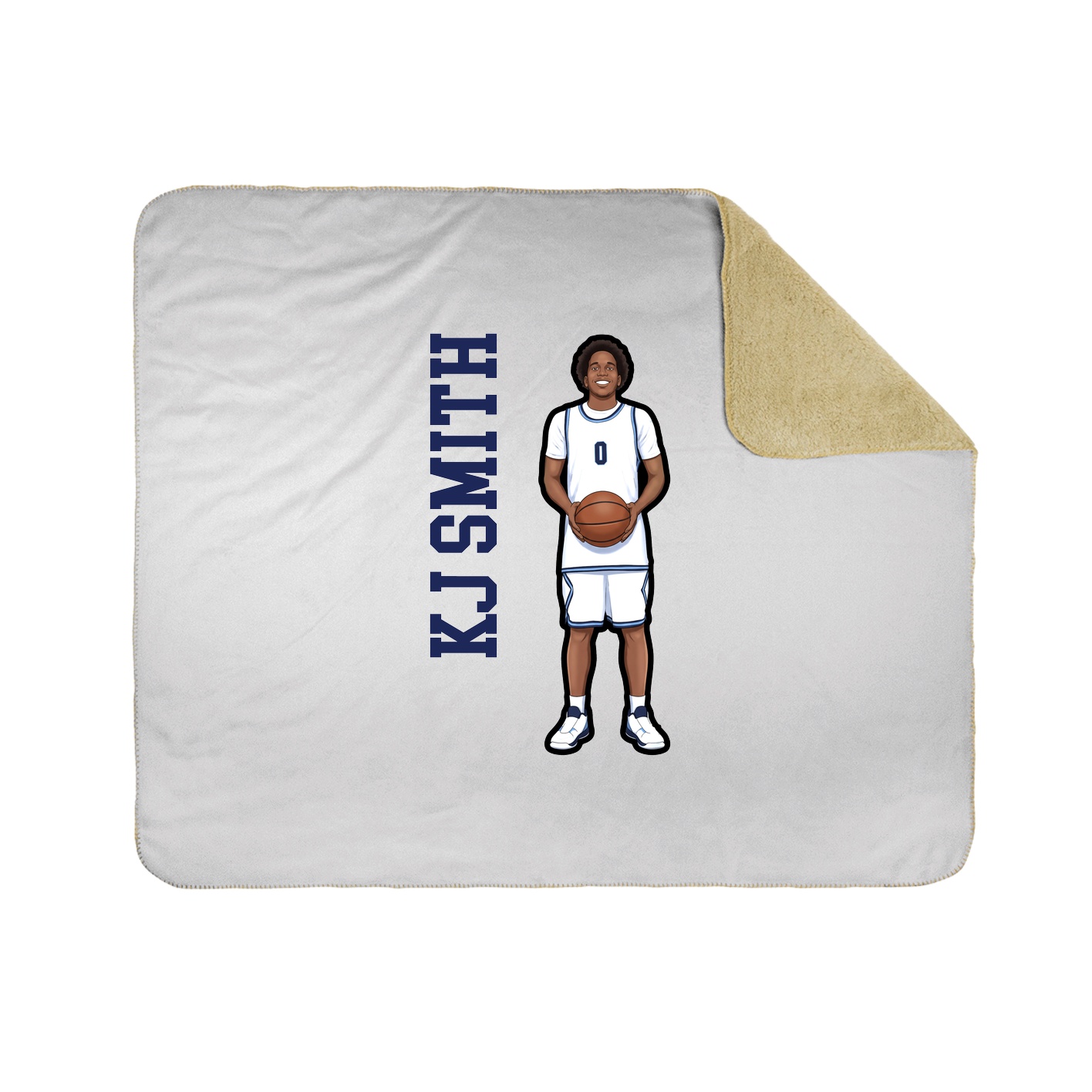 Throw Blanket — Name Vertical in White