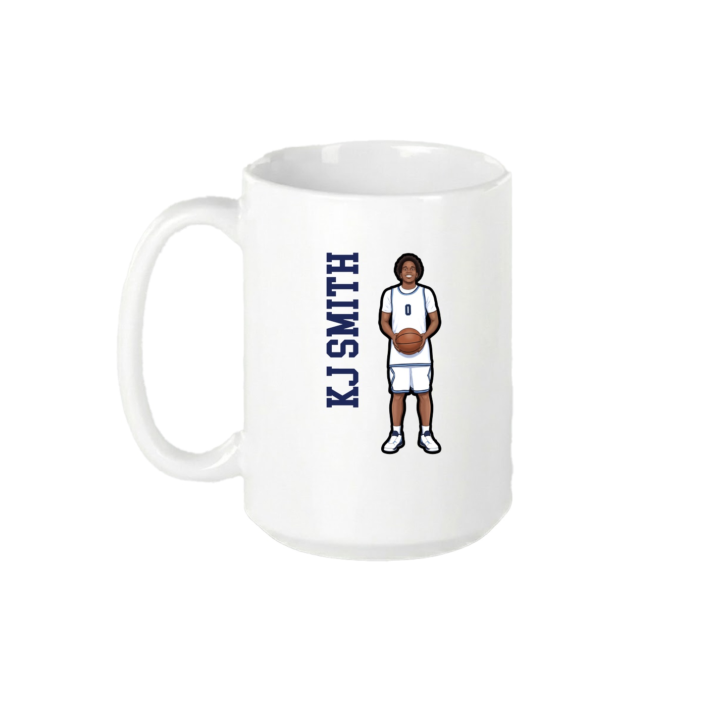 15oz Coffee Mug — Name Vertical in White