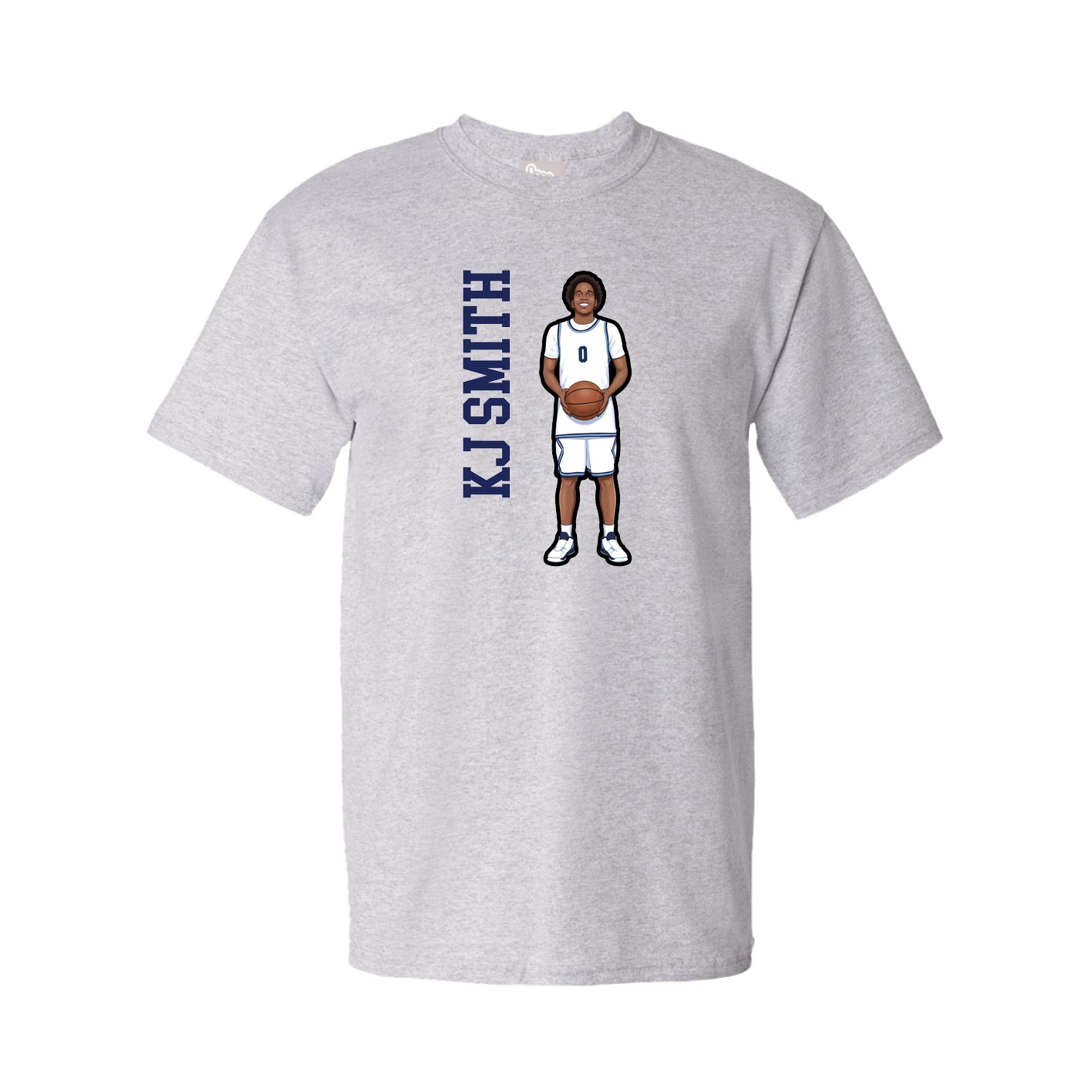 Tee — Name Vertical in Grey