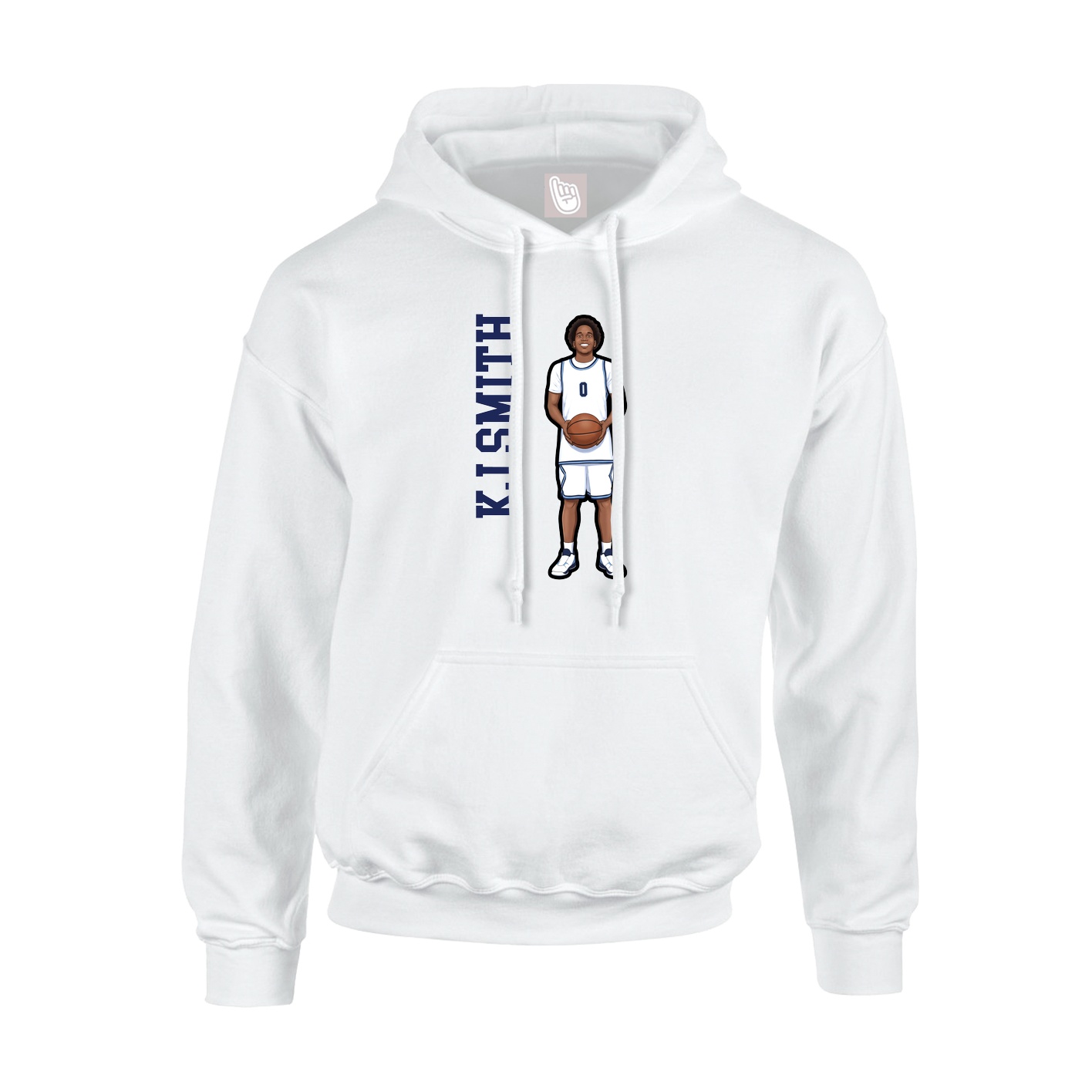 Hoodie — Name Vertical in White