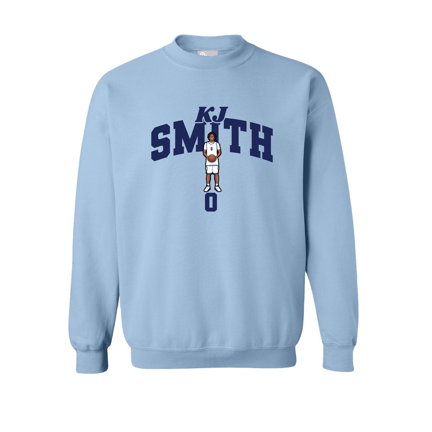 Fleece Crew — Signature Arch in Light Blue