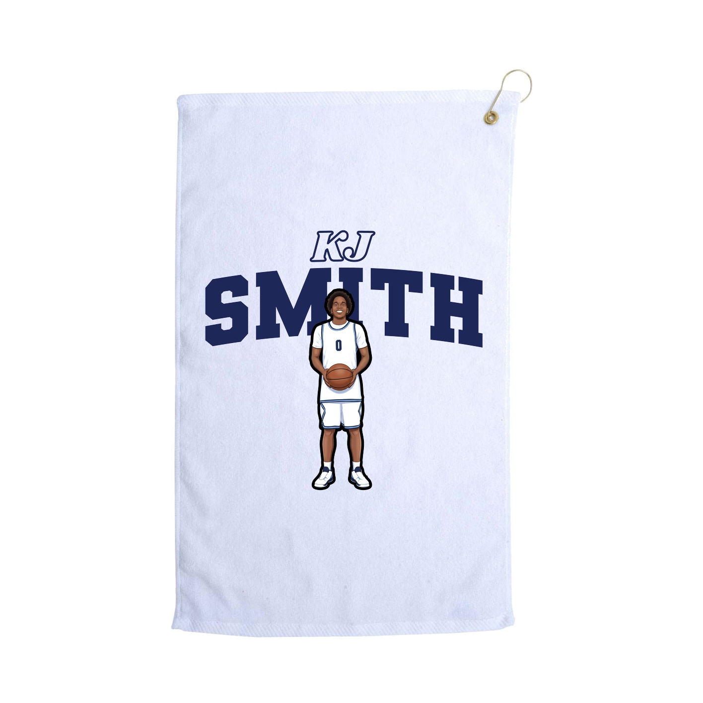 Golf Towel — Name Arch in White