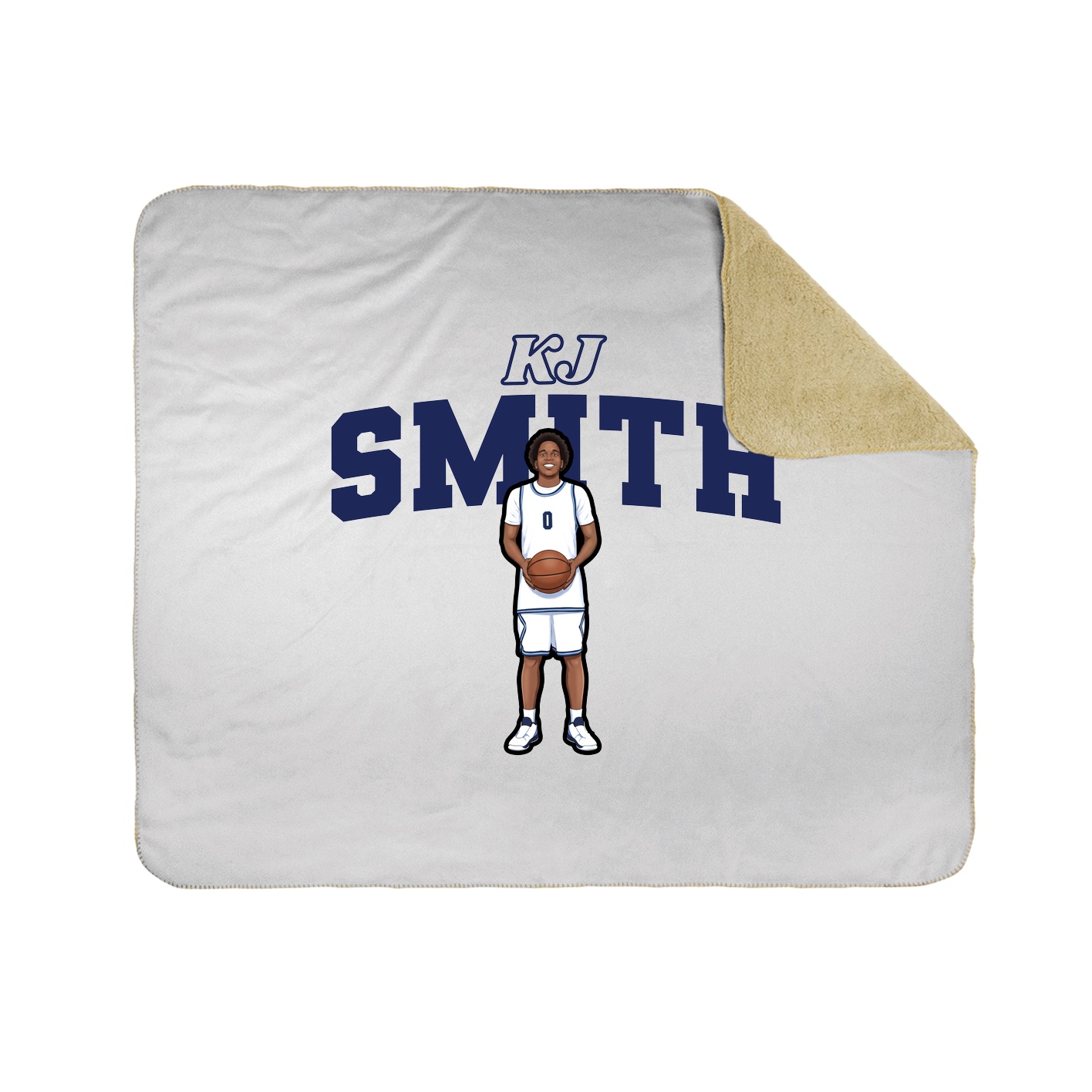Throw Blanket — Name Arch in White