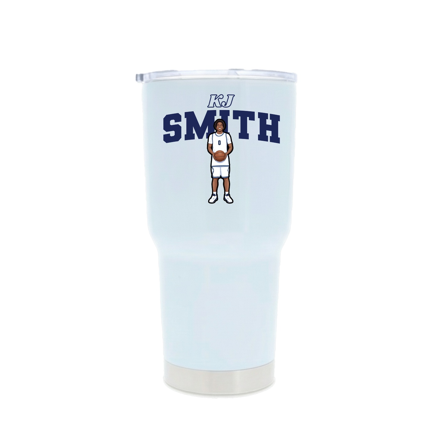 30oz Stainless Steel Tumbler — Name Arch in White