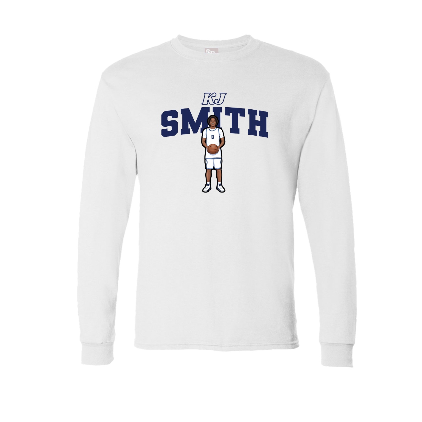 Long Sleeve Tee — Name Arch in White