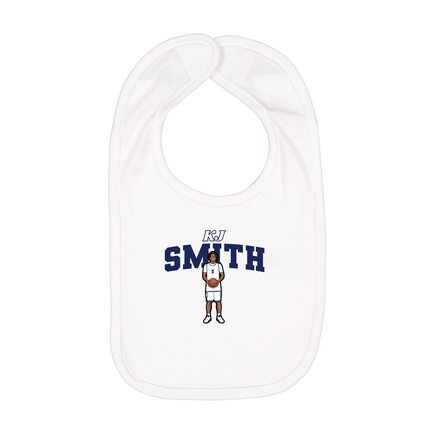Infant Bib — Name Arch in White