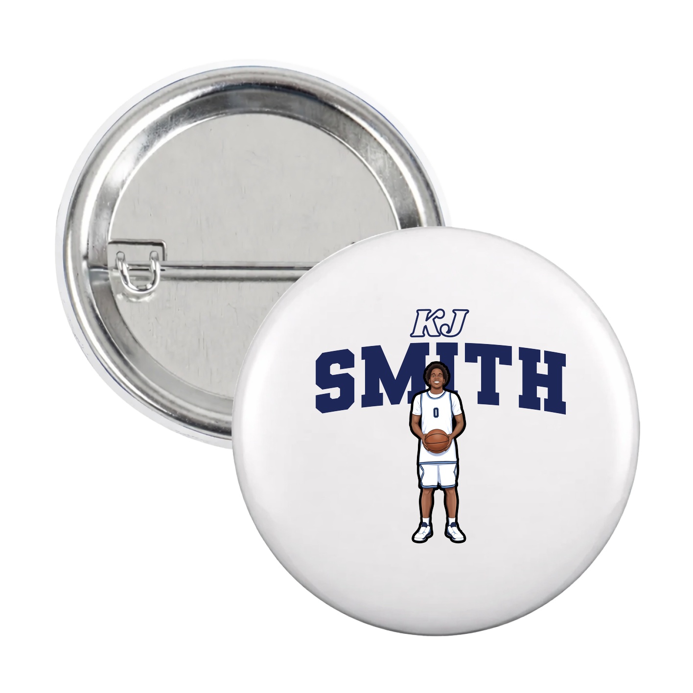 Game Day Button — Name Arch in White
