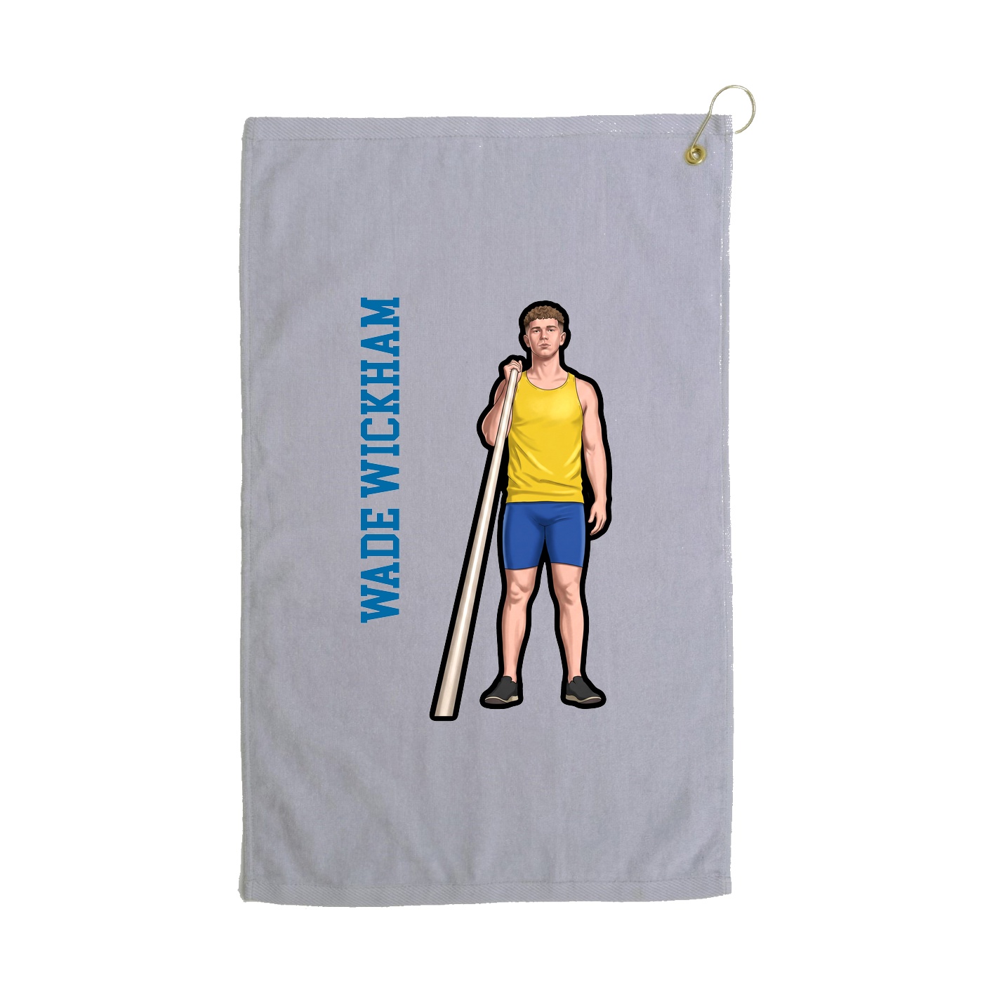 Golf Towel — Name Vertical in Grey