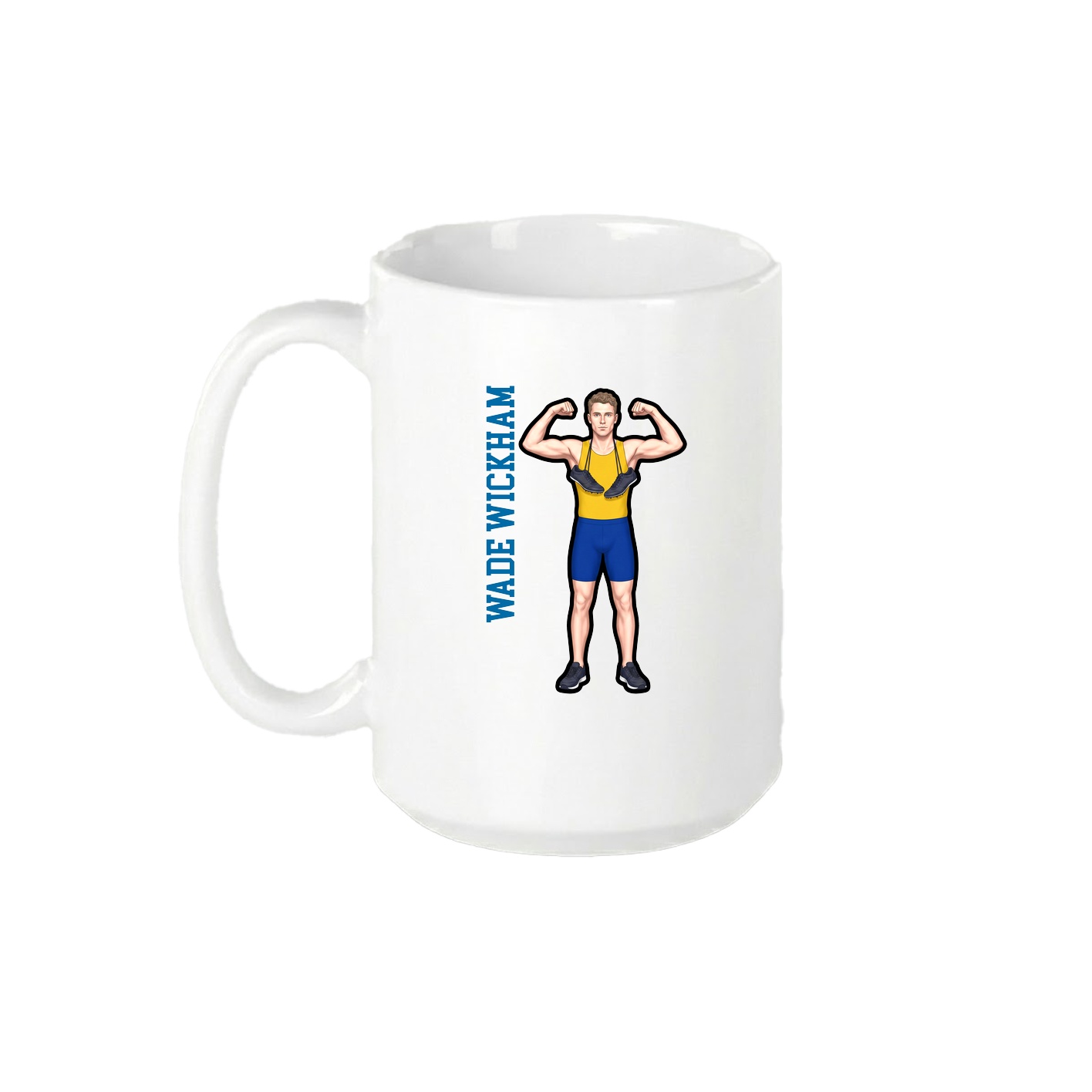 15oz Coffee Mug — Name Vertical in White