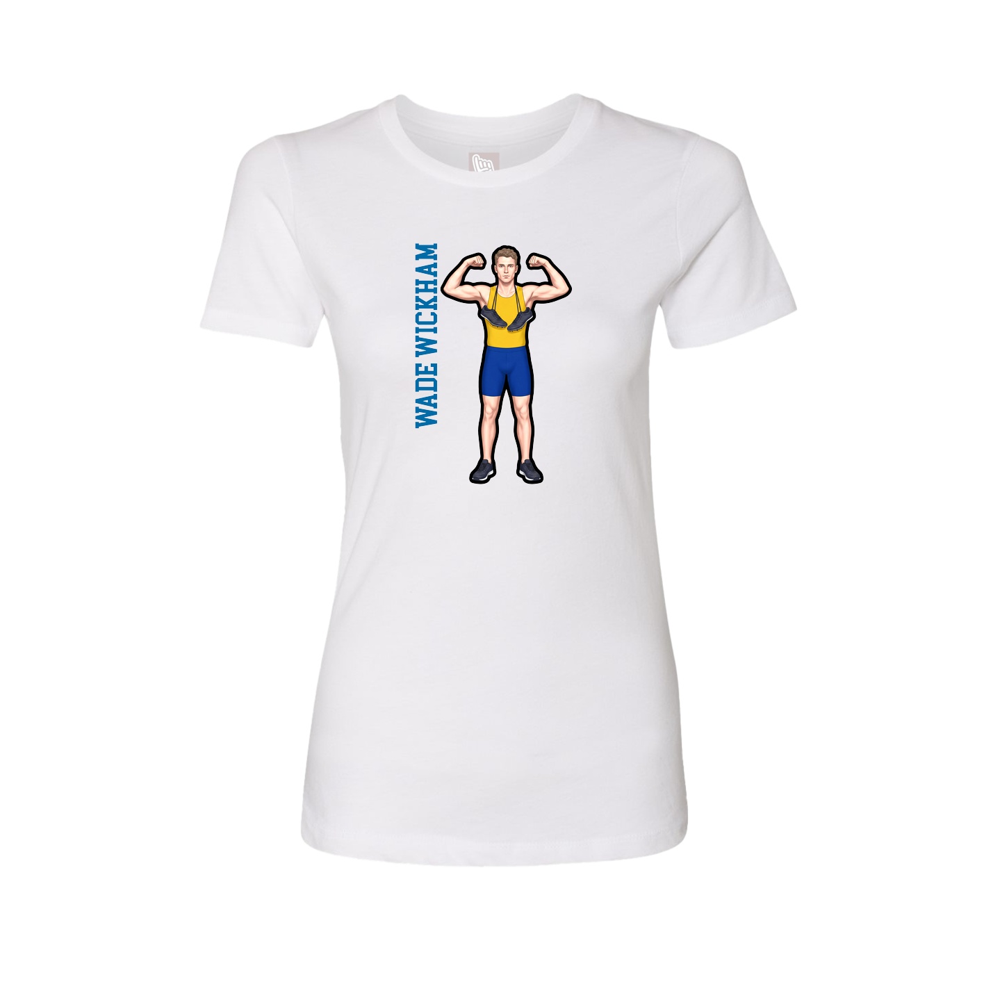 Fitted Women's Tee — Name Vertical in White