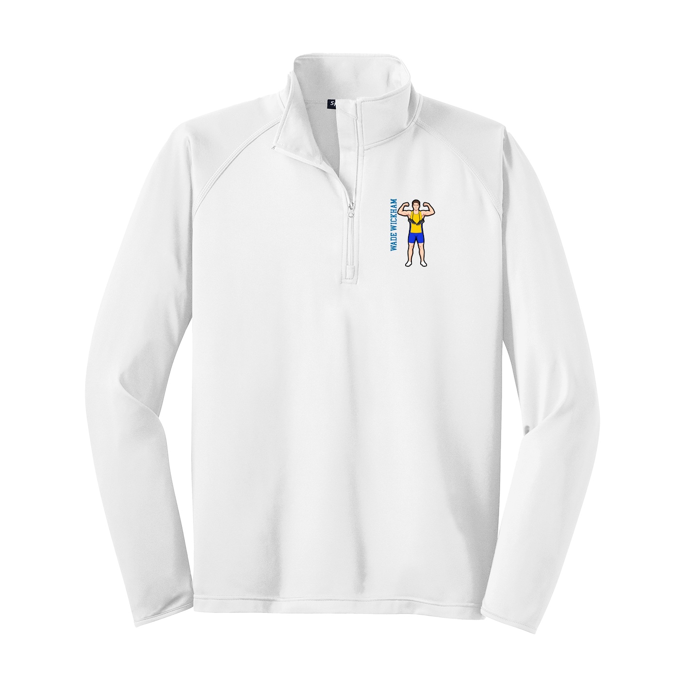 Q-Zip Pullover — Name Vertical in White